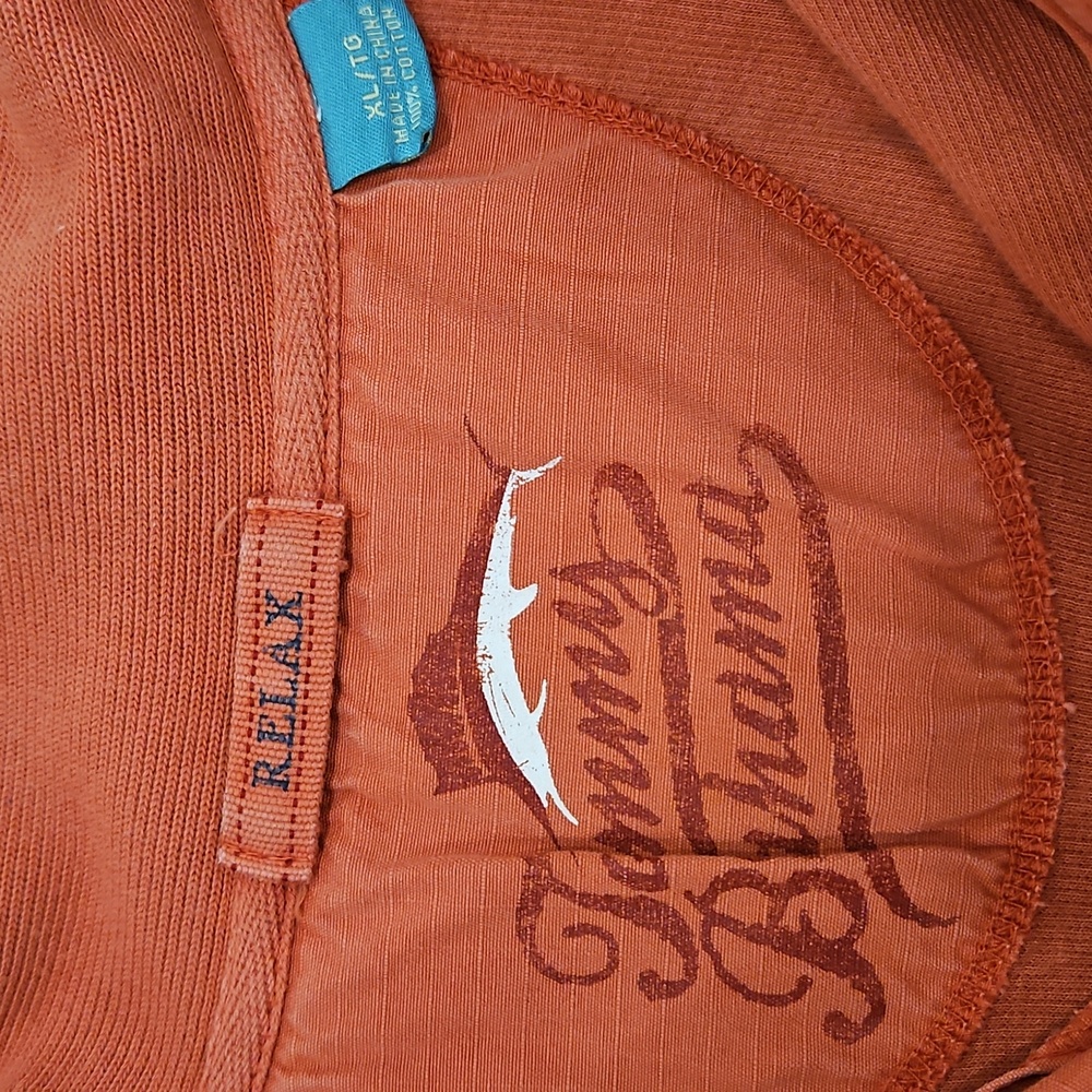 TOMMY BAHAMA RELAX YACHT ORANGE HALF ZIP PULLOVER XL/TG 100% COTTON - Picture 4 of 8